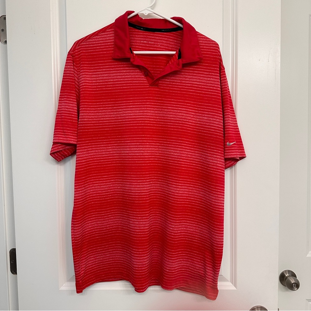 Men's Nike Golf Polo Red Short Sleeve Shirt XL